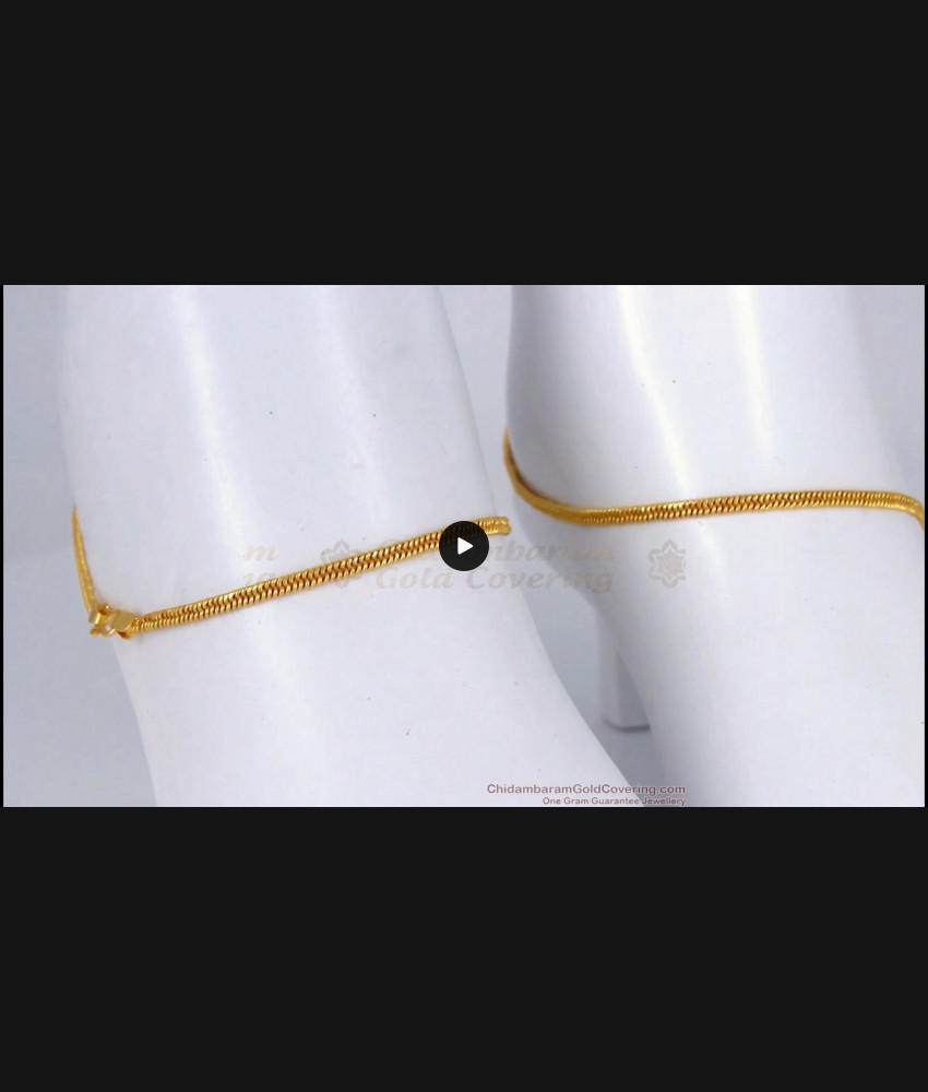 10 Inch Classy Pattern Gold Anklet For Daily Wear ANKL1110