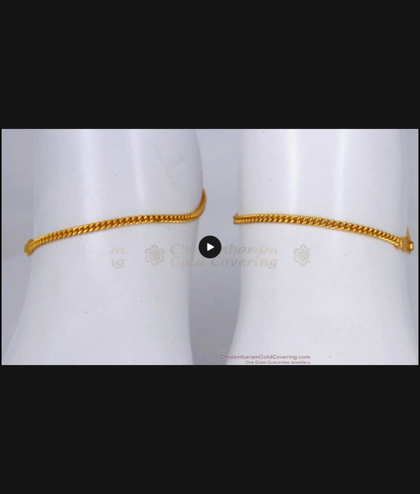10.5 Inch Gold Chain Type Anklet For Womens Kolusu ANKL1119