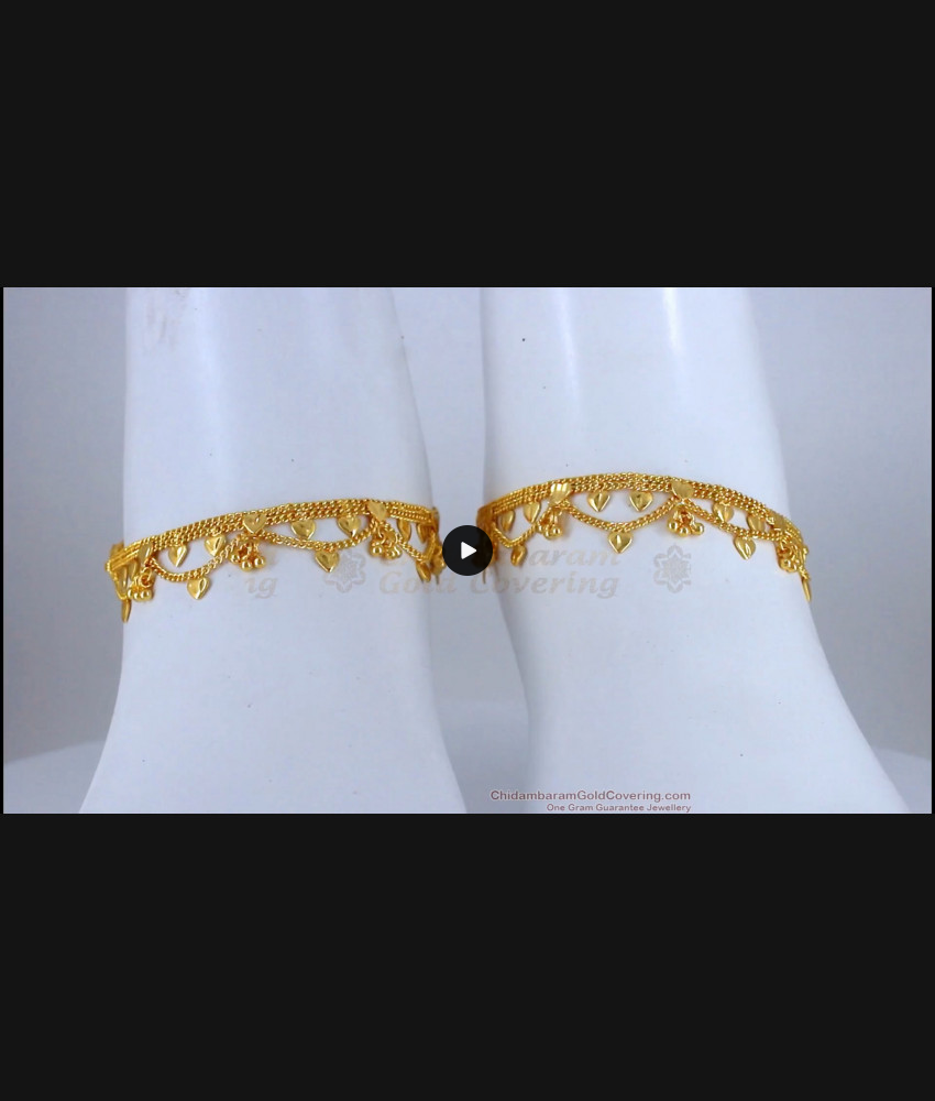 9.5 Inch Grand Gold Anklet For Womens Bridal Wear ANKL1135