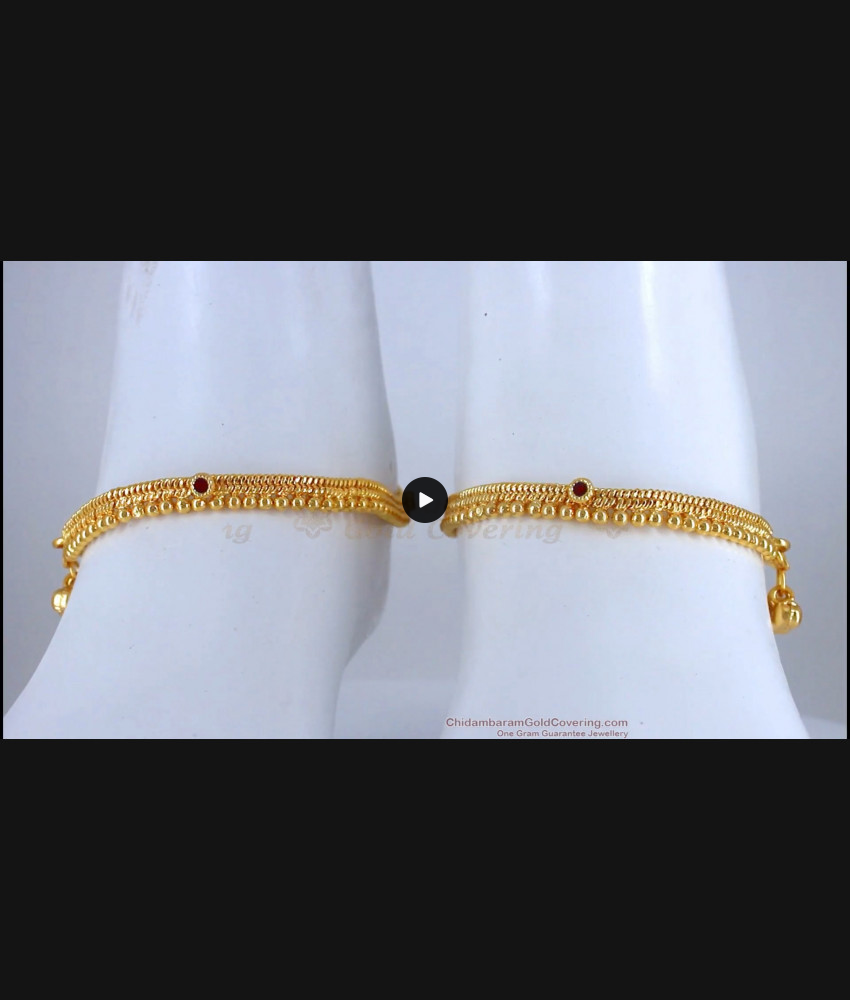 10.5 Inch One Gram Gold Anklet For Womens Regular Wear ANKL1142