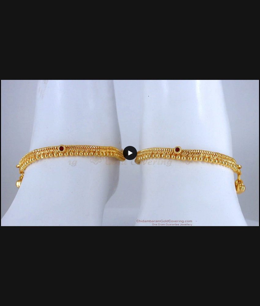 11 Inch One Gram Gold Anklet For Womens Regular Wear ANKL1142