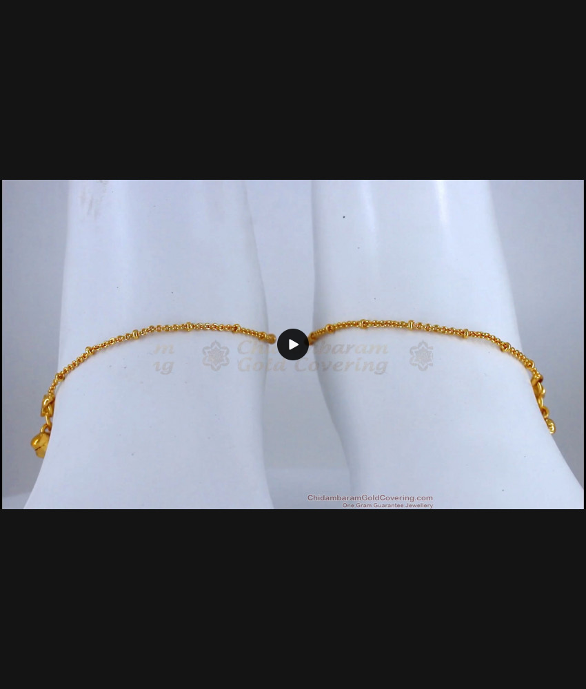 11 Inch Simple  Gold Anklets For Girls Daily Wear ANKL1145