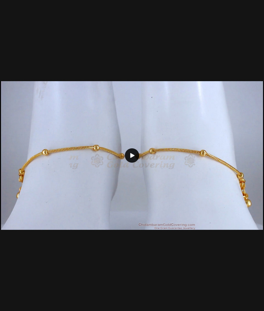 10 Inch Plain Gold Anklets For Girls Daily Wear ANKL1146