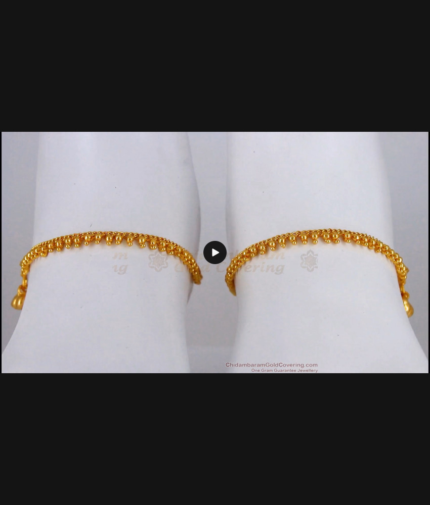 10.5 Inch Simple 1 Gram Gold Anklet For Ladies ANKL1158