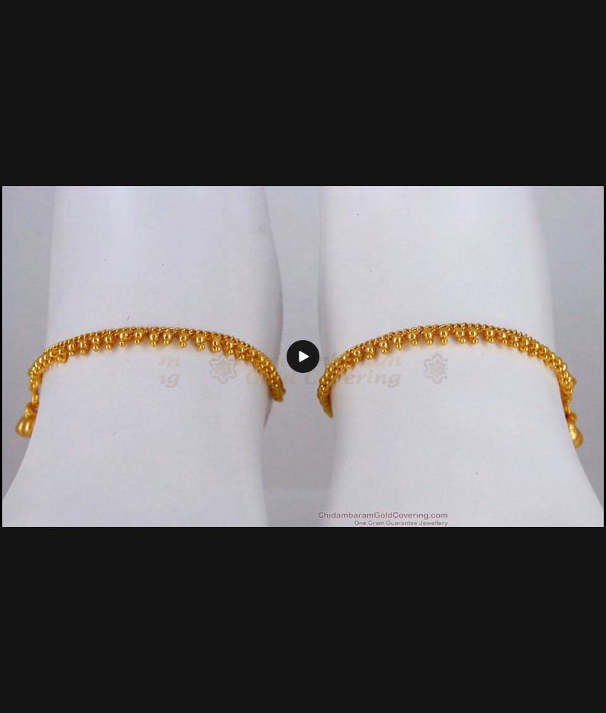 10 Inch Simple 1 Gram Gold Anklet For Ladies ANKL1158