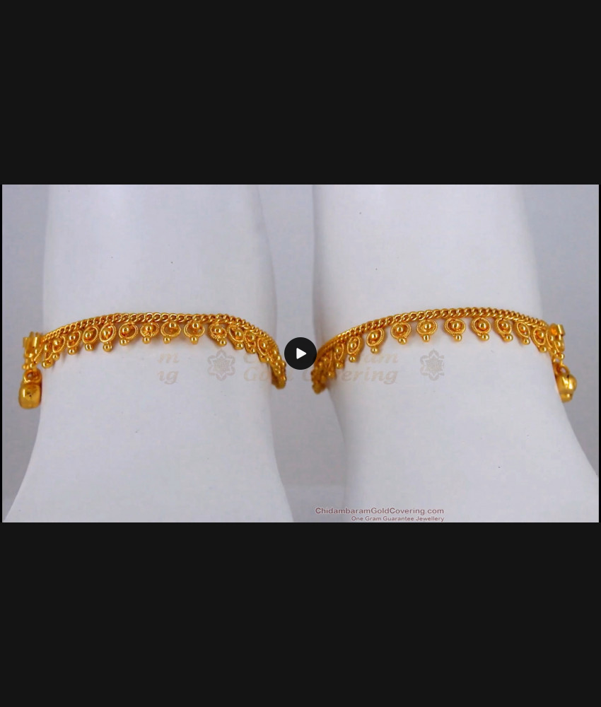 10 Inch Gold Plated Anklet Daily Wear Collection For Ladies ANKL1160