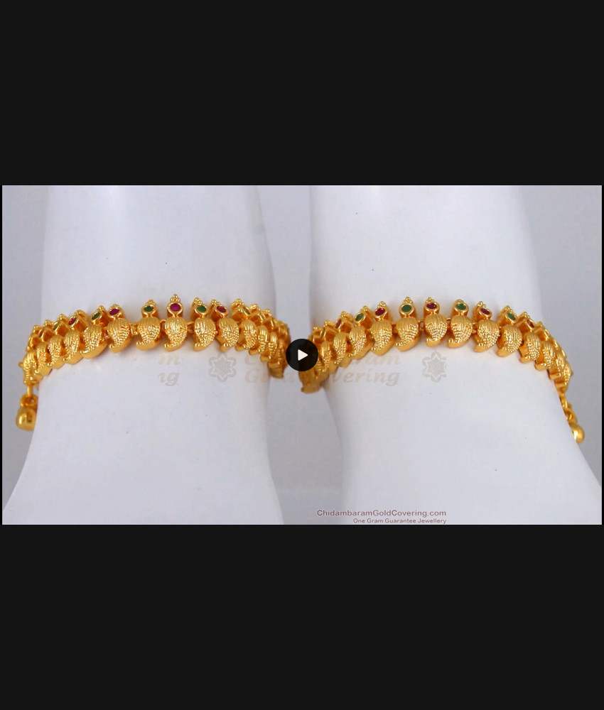 11 Inch Royal Mango Design Gold Anklet Wedding Collection ANKL1167