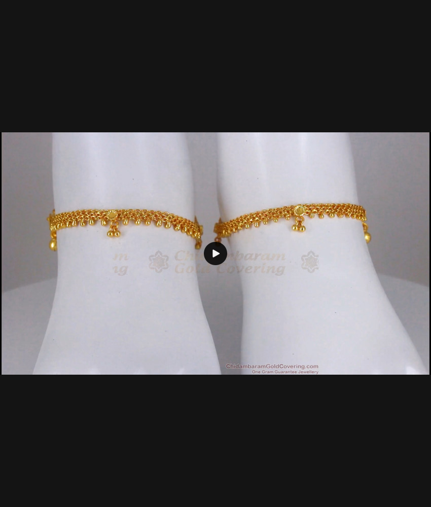 11 Inch Simple Daily Wear Gold Plated Anklet With Price ANKL1177