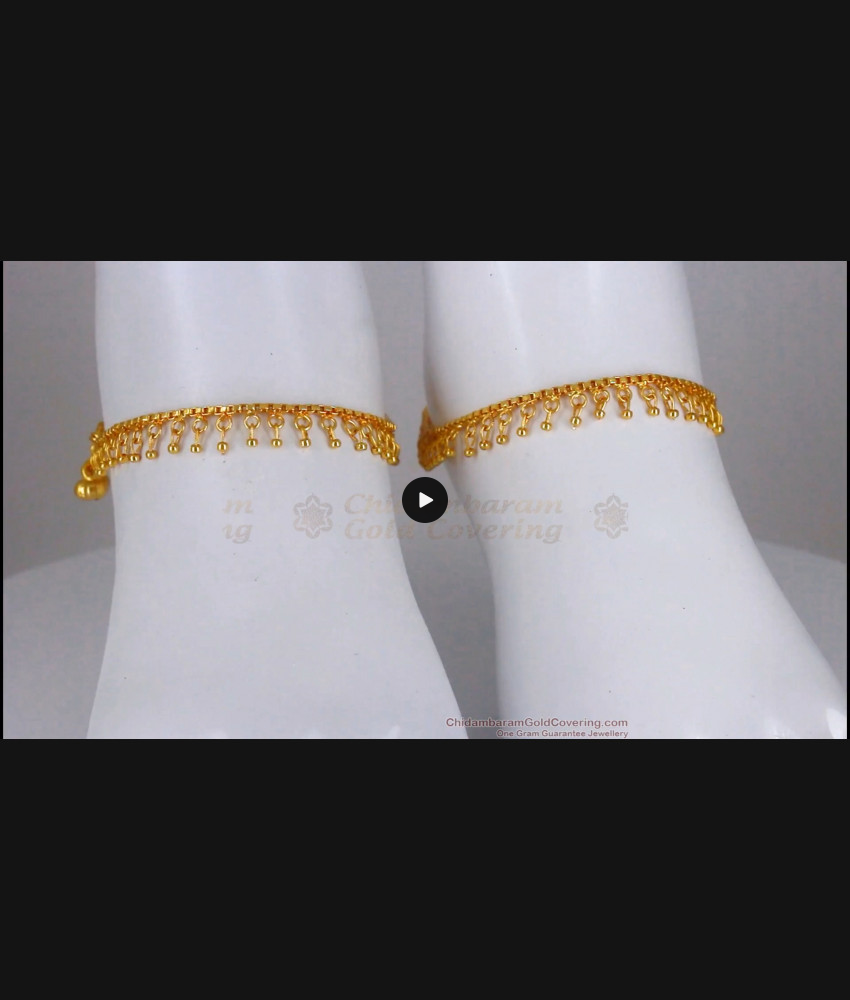 11 Inch Daily Wear Gold Beaded Anklet Shop Online ANKL1181