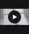 10.5 Inch Traditional Gold Plated Anklet Black Beads Collection ANKL1183