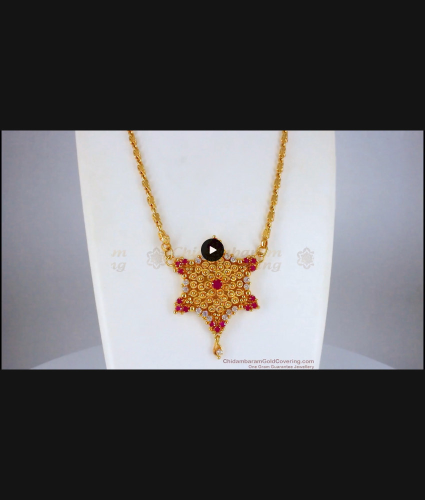 BGDR102 - Trendy Ruby Stone Party Wear Star Dollar Latest Imitation Jewellery