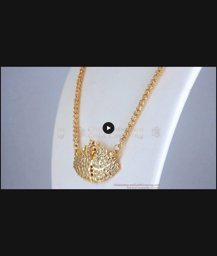 Lovely Swan Gati Stone Gold Plated Dollar Chain Five Metal Jewelry Designs BGDR459