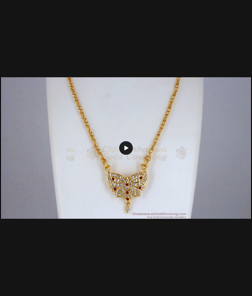 Real Impon Dollar Ruby White Stone Gold Chain Collections BGDR793