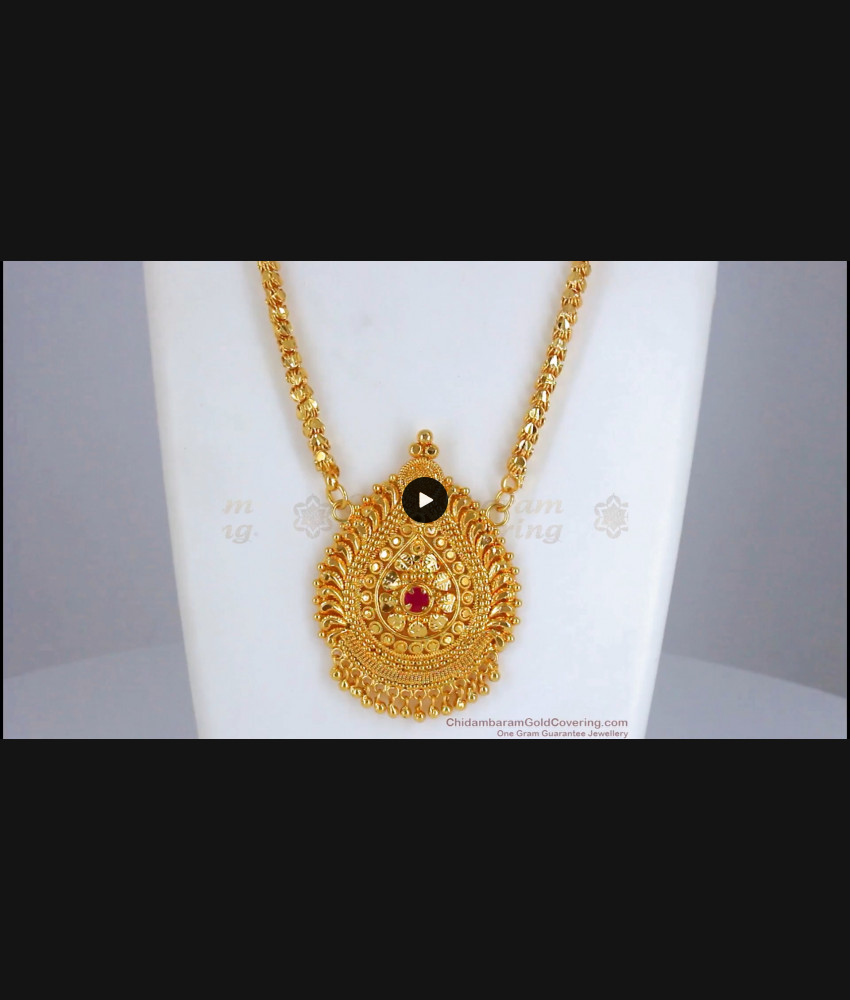 Ruby Stone Gold Plated Big Dollar Chain Womens Fashion BGDR829