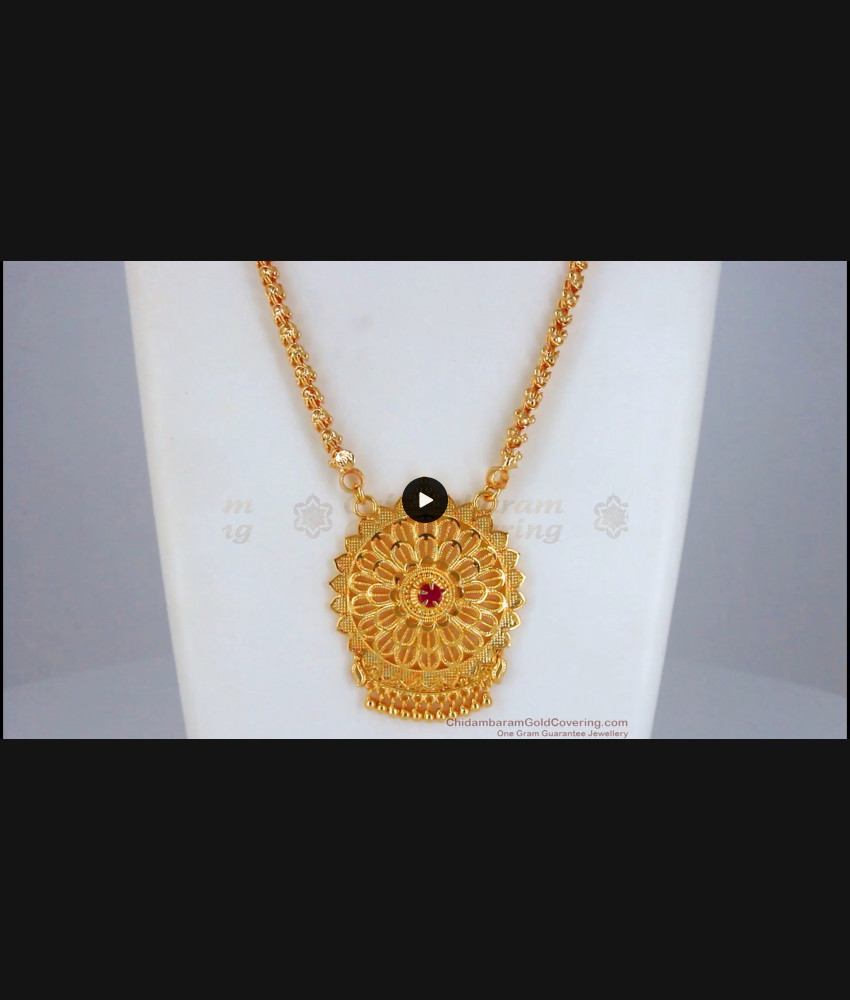 AD Ruby Stone Gold Pendant Chain Womens Online Fashion BGDR846