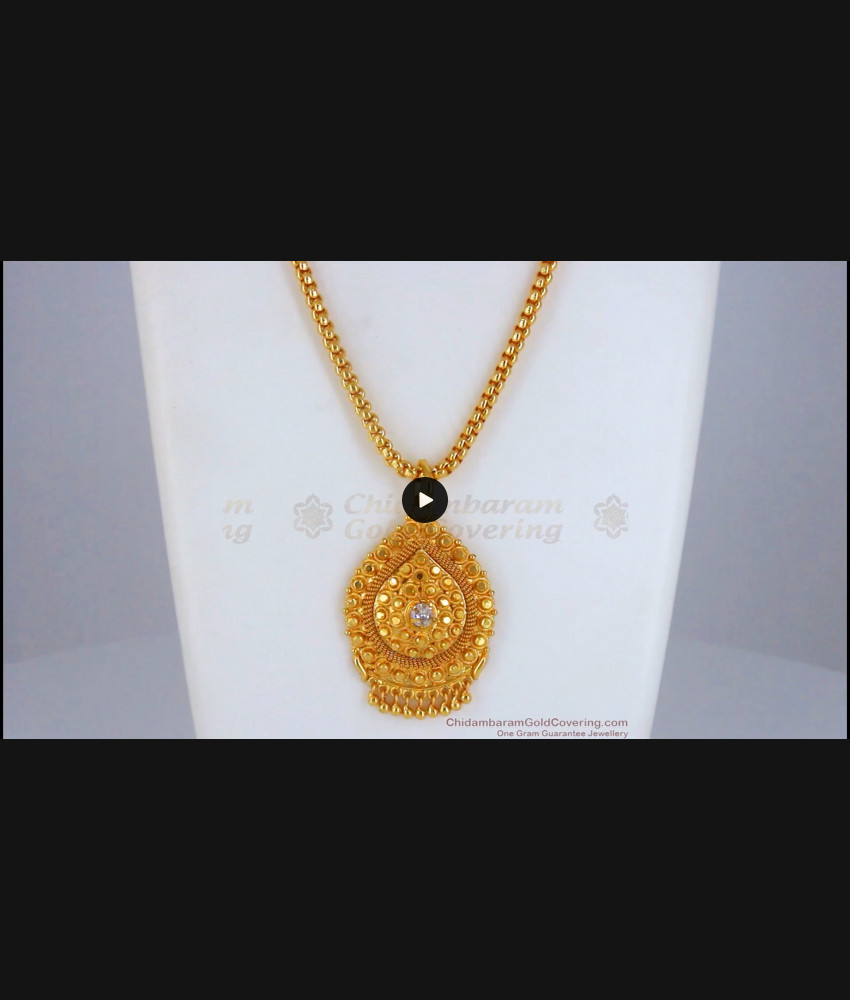 Elegant One Gram Gold Chain White Stone Dollar Shop Online BGDR855