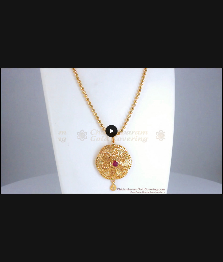 Floral Ruby Stone Gold Plated Dollar Chain Shop Online BGDR936