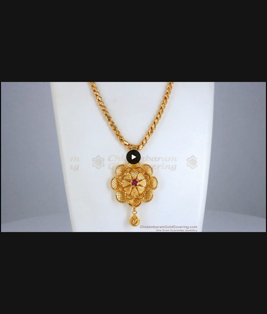 Trendy Floral Design Gold Plated Dollar Chain Shop Online BGDR952