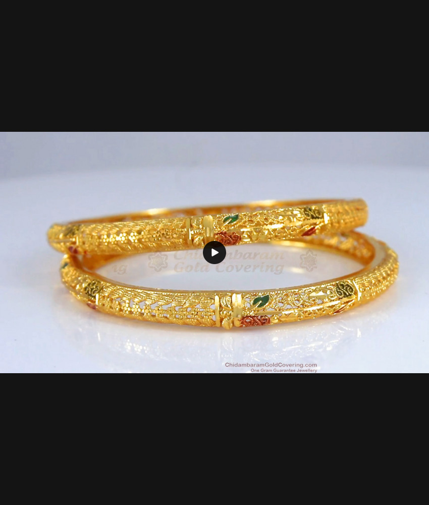 BR1389-2.8 Festival Special Collection Enamel Forming Gold Bangles For Ladies