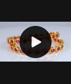 BR1395-2.6 Big Ruby Stone Trendy Design Gold Bangle Collection First Quality