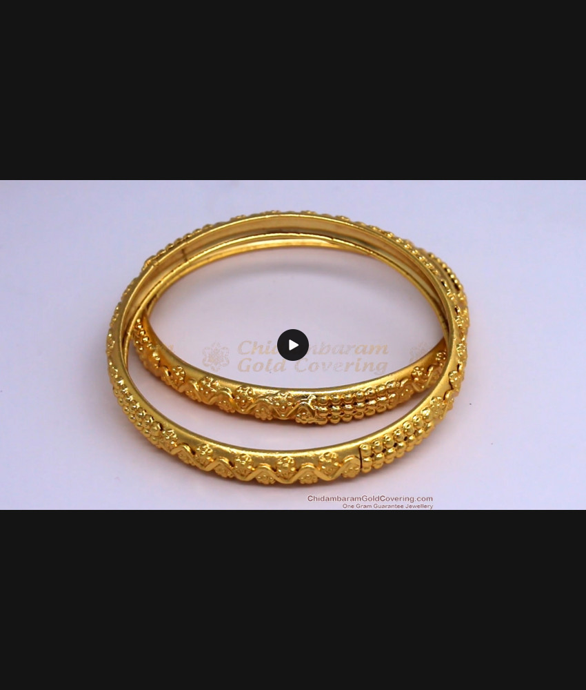 BR1443-2.8 Stunning Real Gold Bangle Design Forming Pattern Unique Bangle Collections