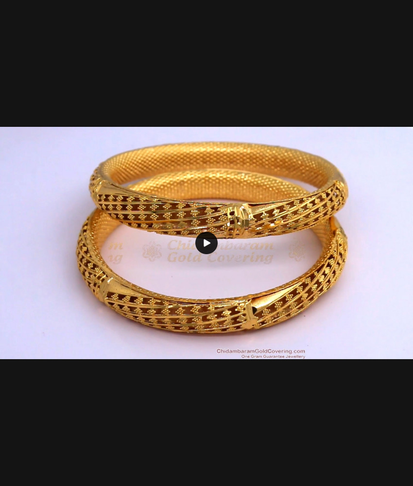 BR1446-2.4 Thick One Gram Gold Bangle South Indian Jewelry Shop Online