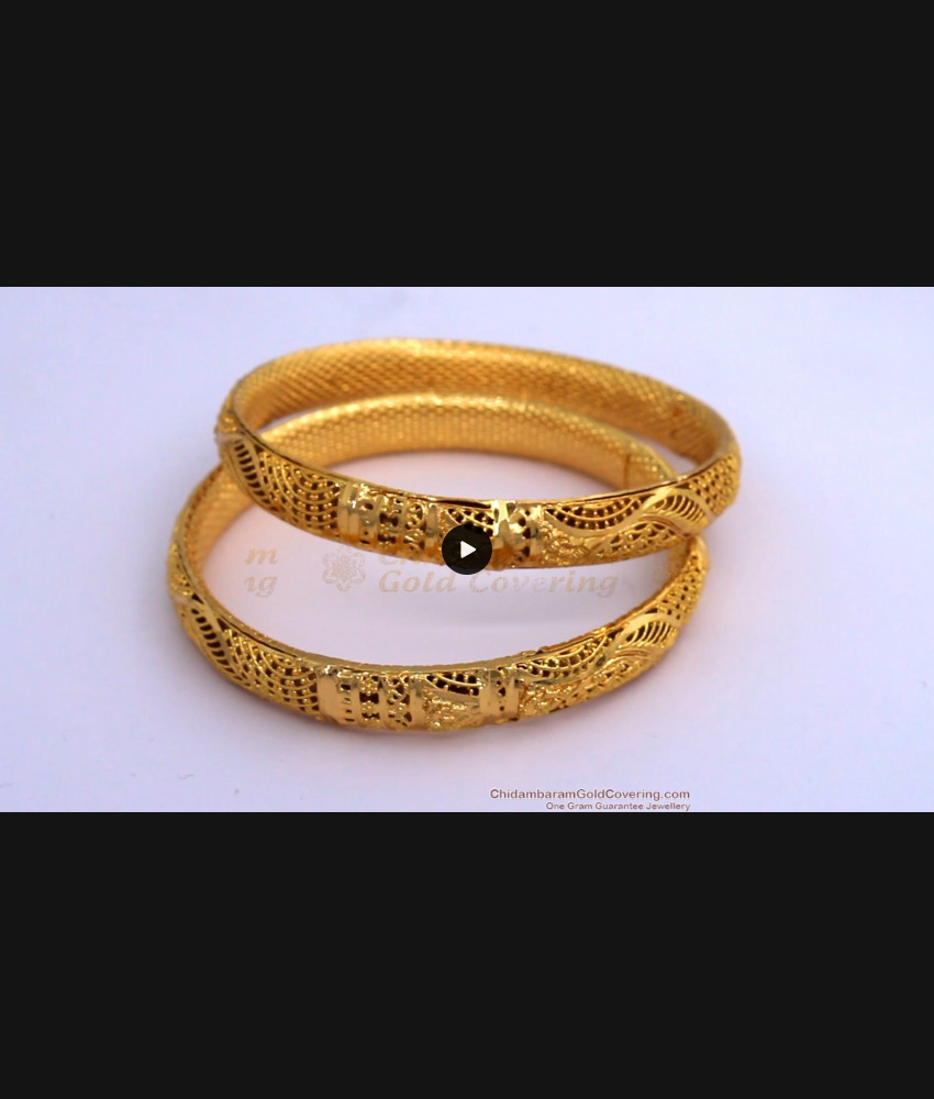 BR1447-2.8 Gold Kada Bangles Design For Functions Buy Online