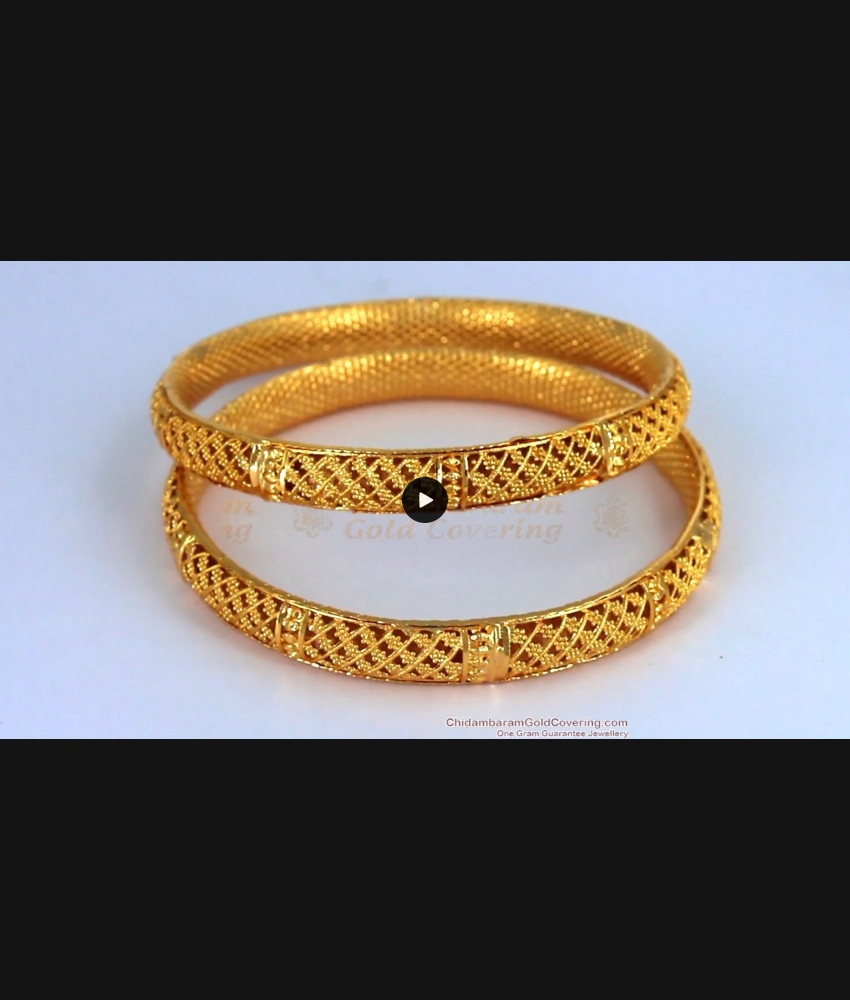 BR1396-2.6 Womens Favorite Plain Gold Plated Daily Wear Bangles Collection