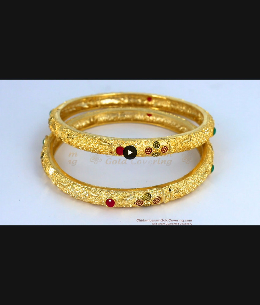 BR1491-2.8 Trendy Kundan Work Leaf Pattern Gold Forming Bangles For Ladies