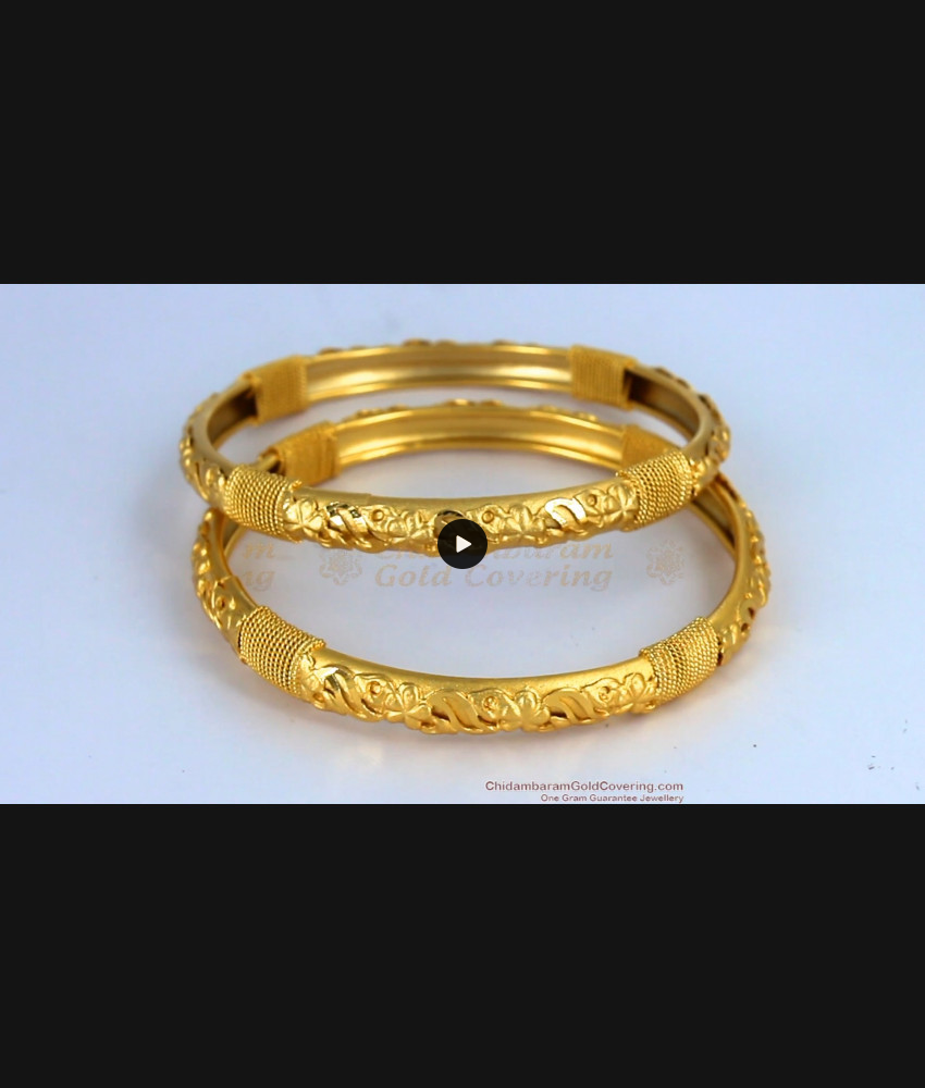 BR1492-2.8 Hand Crafted Real Gold Bangle Collections Forming Pattern