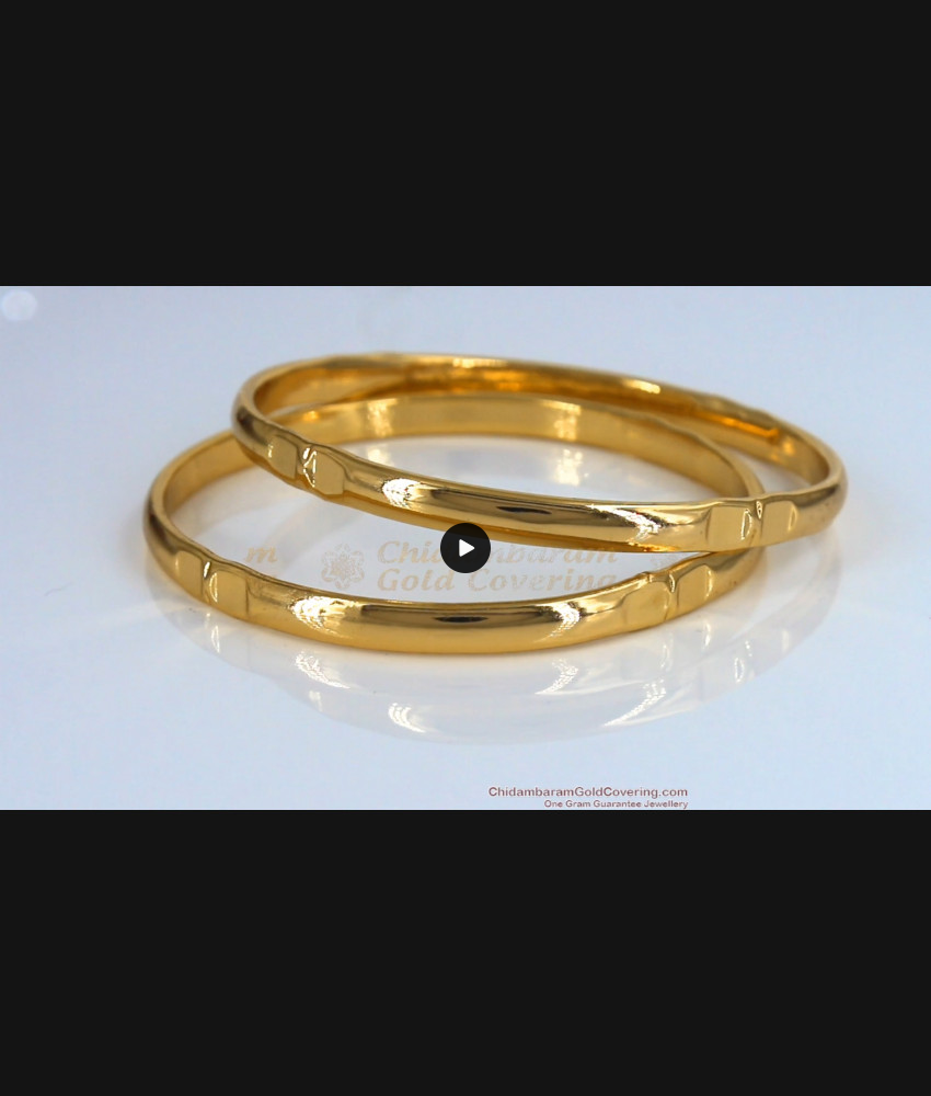 BR1511-2.4 Fast Moving Plain Daily Wear Original Impon Gold Bangle Collections