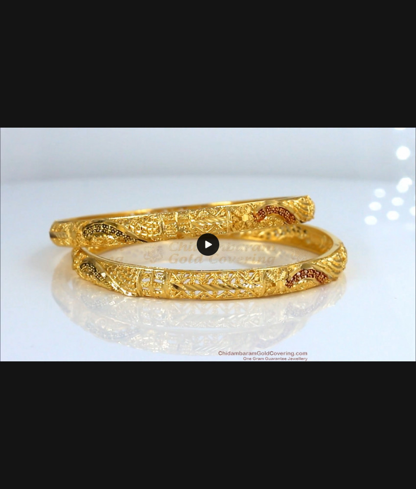 BR1534-2.6 Attractive Enamel Gold Bangles Design For Wedding Forming Collections