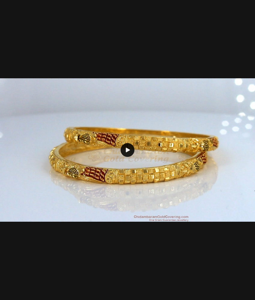 BR1536-2.4 New Arrival Real Gold Bangle Designs For Bridal Wear
