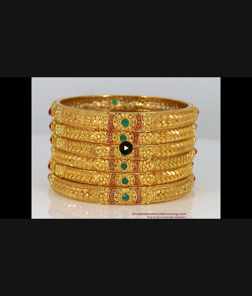 BR1552-2.6 Grand Gold Forming Set Of Six Bangles Bridal Wear Jewelry