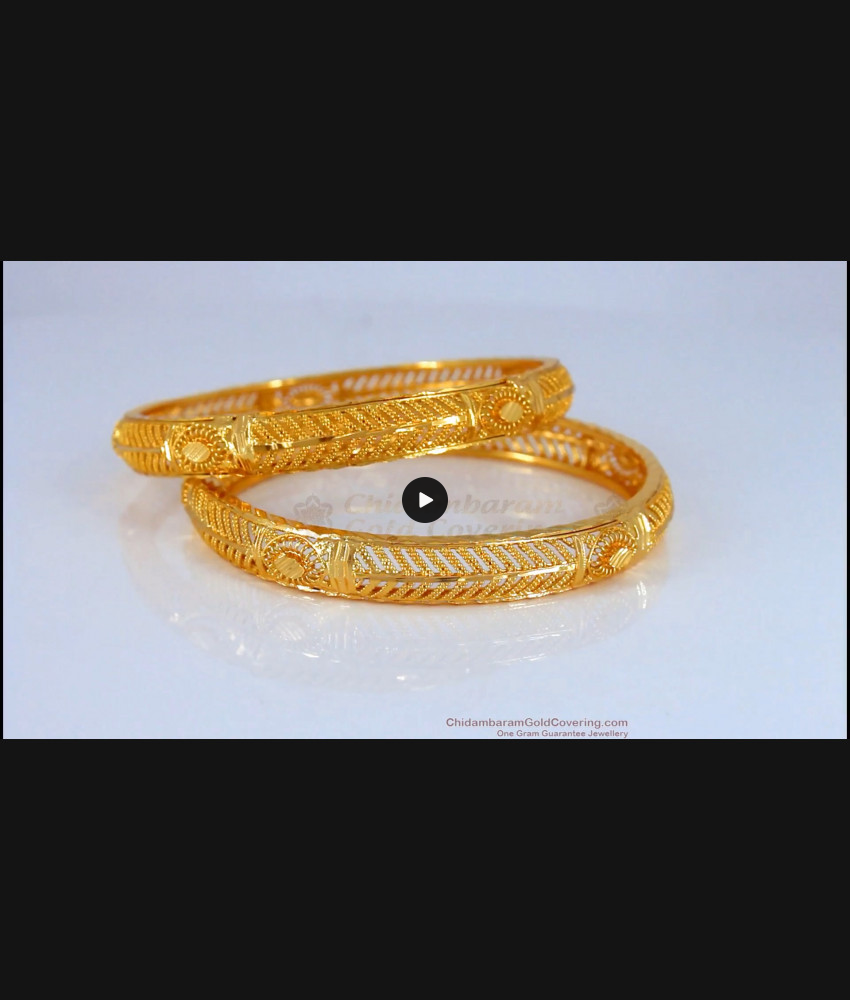 BR1568-2.8 Traditional One Gram Gold Bangles For Daily Wear