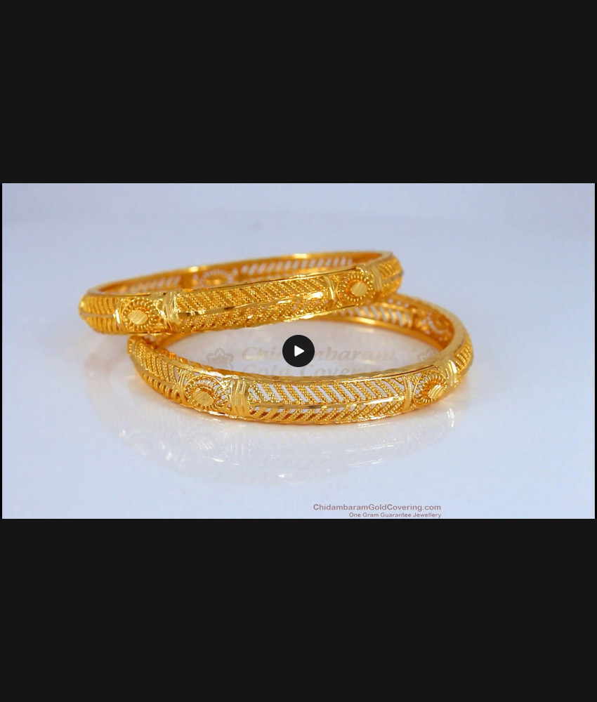 BR1568-2.4 Traditional One Gram Gold Bangles For Daily Wear