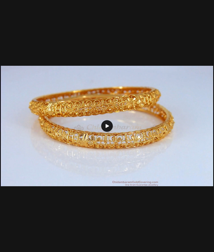 BR1570-2.6 New Pattern One Gram Gold Bangles For Daily Wear