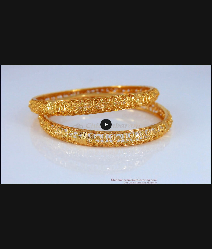 BR1570-2.8 New Pattern One Gram Gold Bangles For Daily Wear