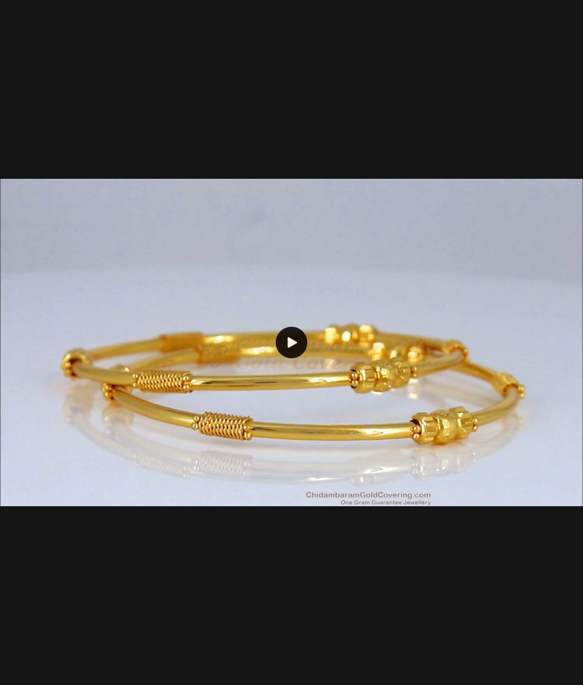 BR1585-2.10 Latest Plain Gold Bangles For Daily Wear Gold Plated Jewelry