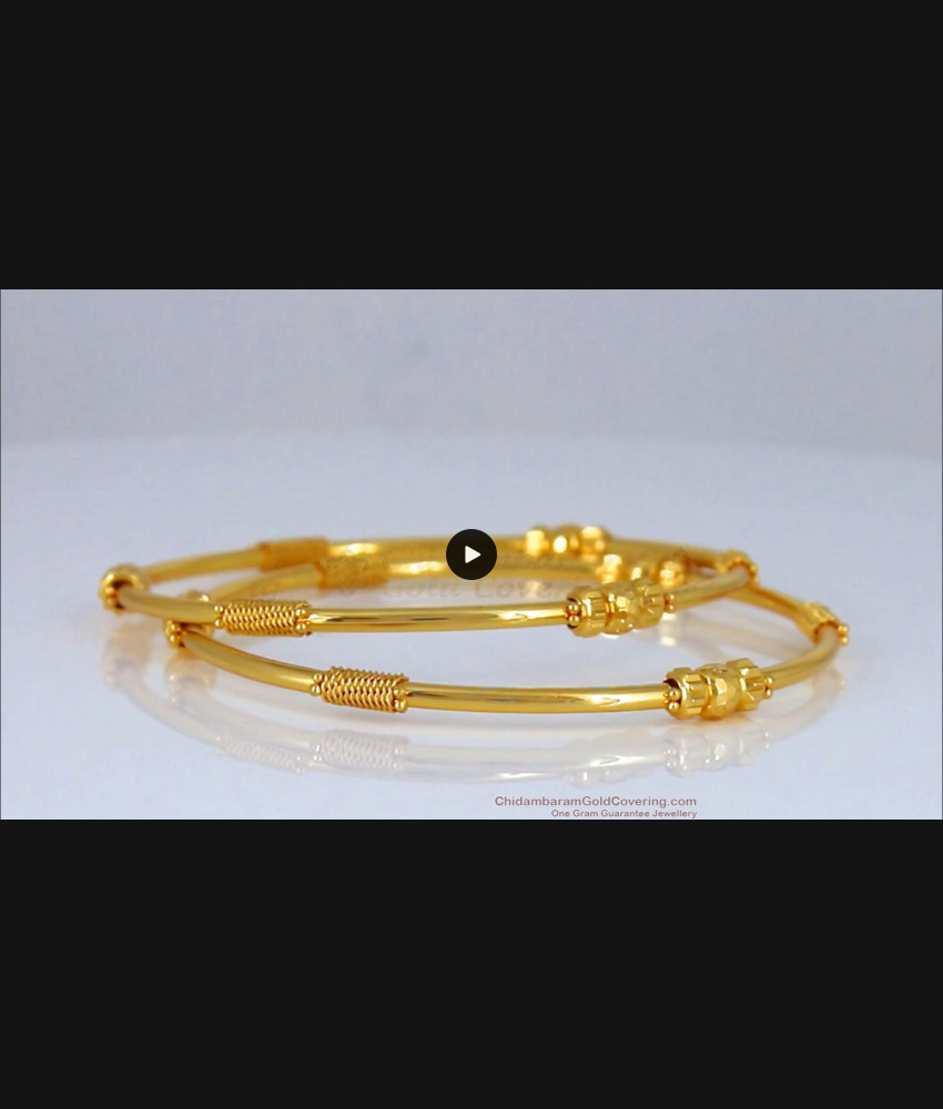 BR1585-2.8 Latest Plain Gold Bangles For Daily Wear Gold Plated Jewelry