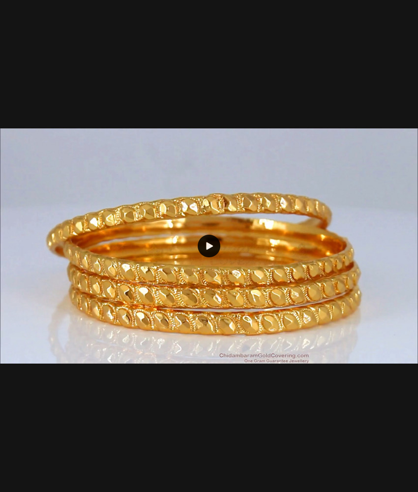 BR1586-26 Traditional One Gram Gold Bangles For Ladies