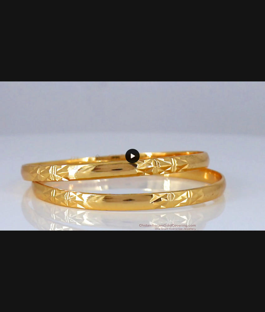 BR1598-2.6 Trendy Impon Design Gold Bangles For Daily Wear