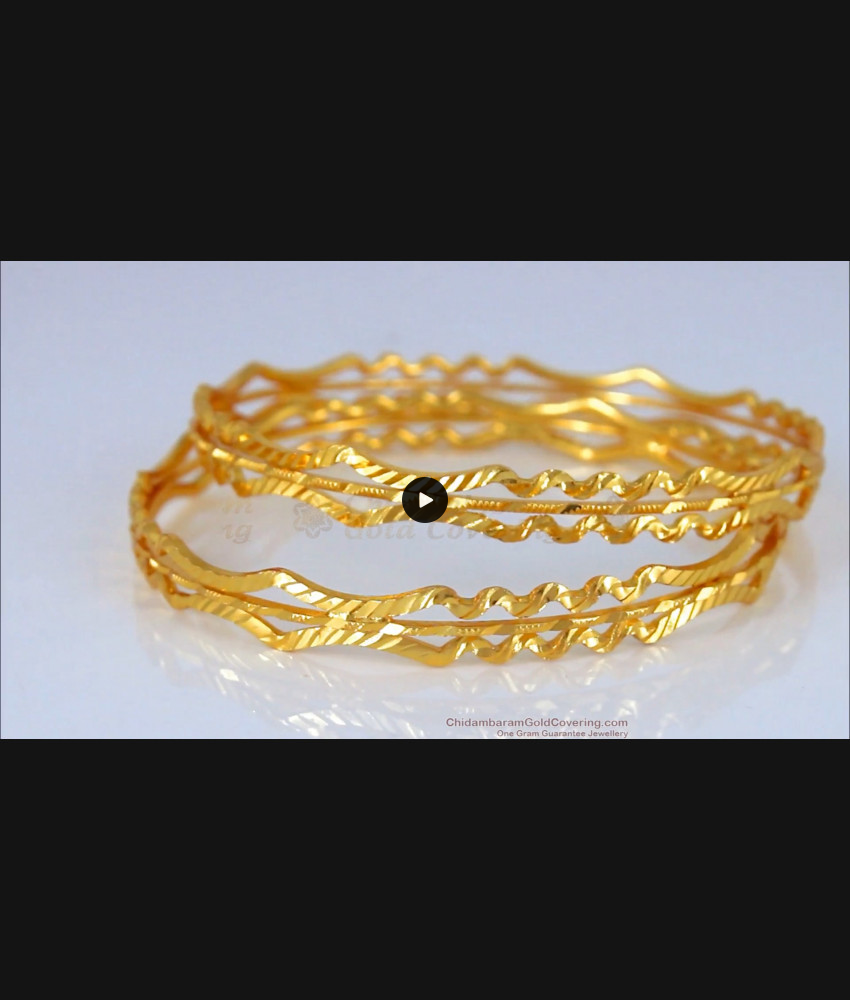 BR1610-2.8 Stunning Design Gold Plated Bangles For Daily Use