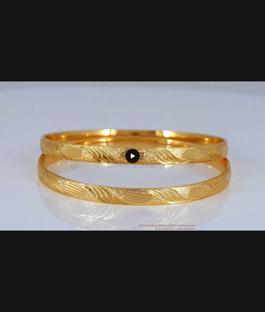 BR1620-2.8 Simple and Plain Gold Bangle Collections For Women Daily Use