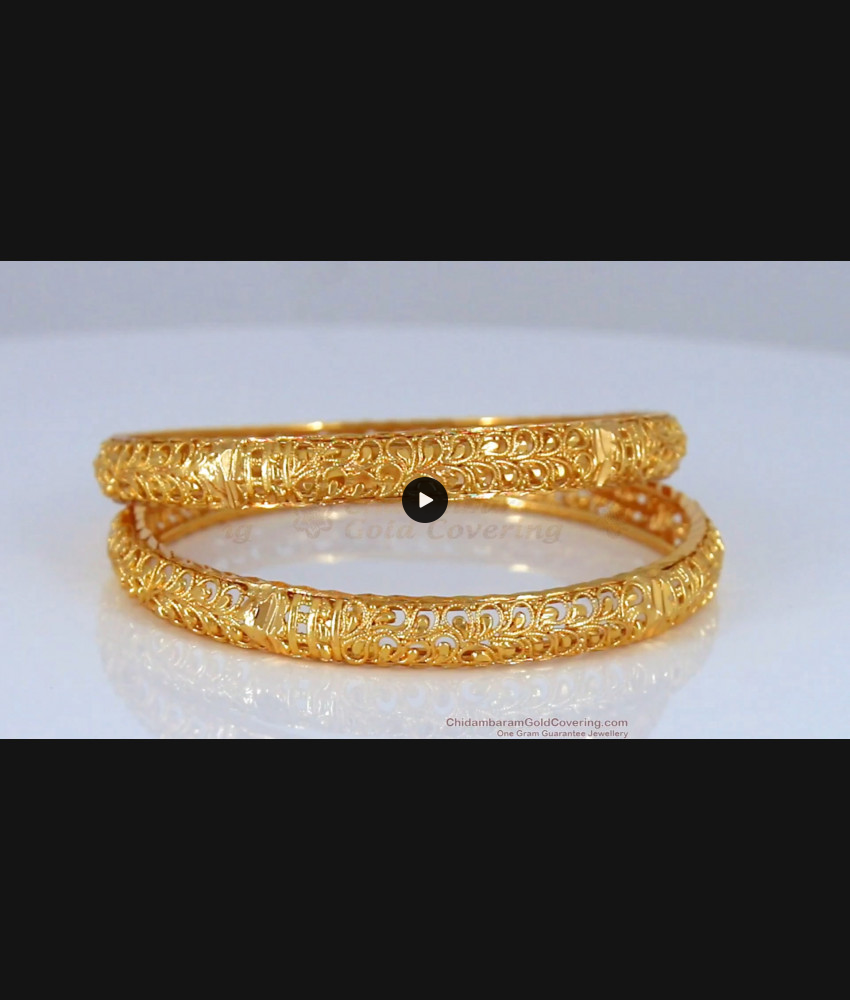 BR1622-2.4 New Arrival One Gram Gold Bangles For Women Daily Wear Collections