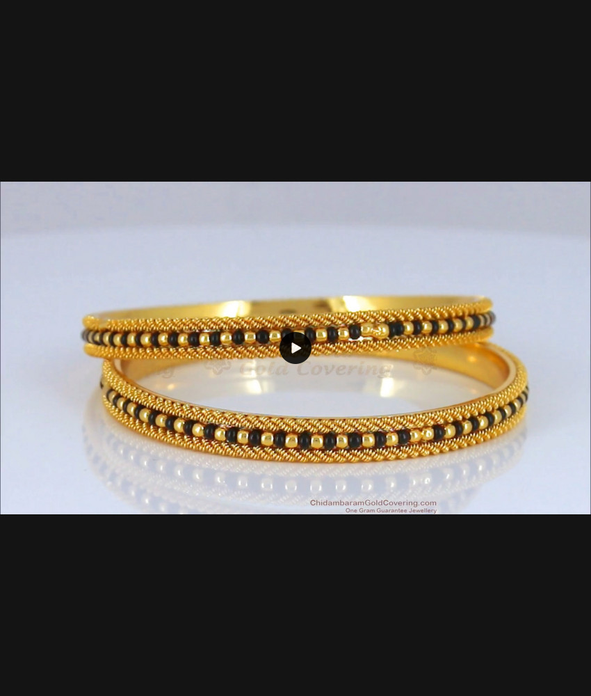 BR1624-2.8 Traditional Karugamani Gold Bangles For womens Daily Wear