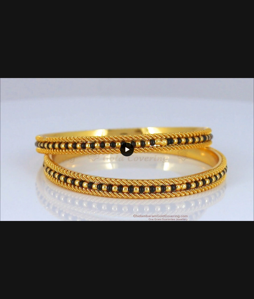 BR1624-2.6 Traditional Karugamani Gold Bangles For womens Daily Wear