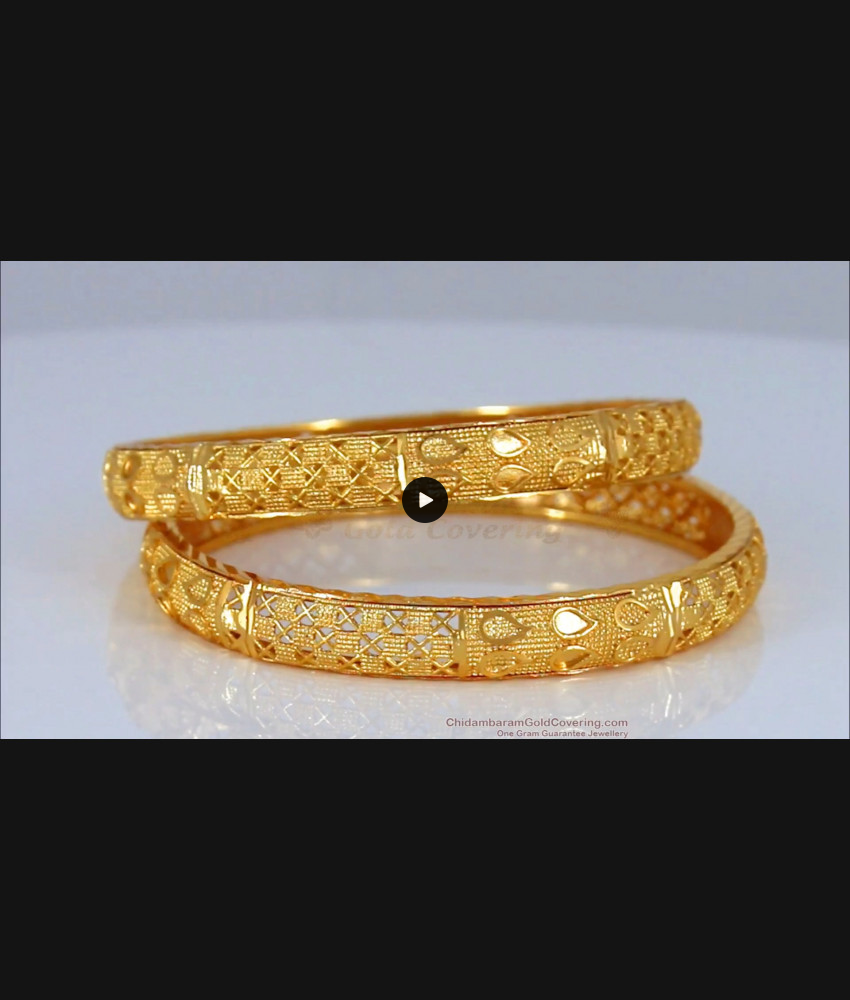 BR1629-2.4 South Indian Unique Gold Bangles Gold Plated Jewelry 