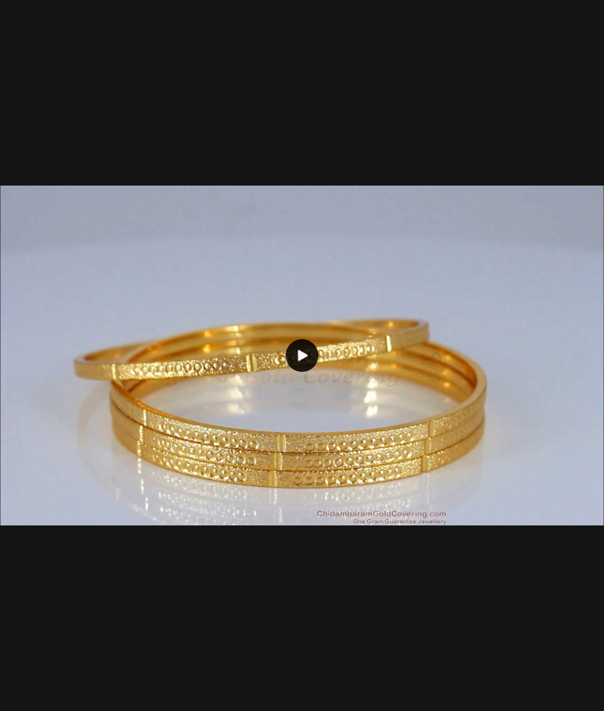 BR1638-2.10 Thin One Gram Gold Bangles Set Of Four Daily Wear Collection