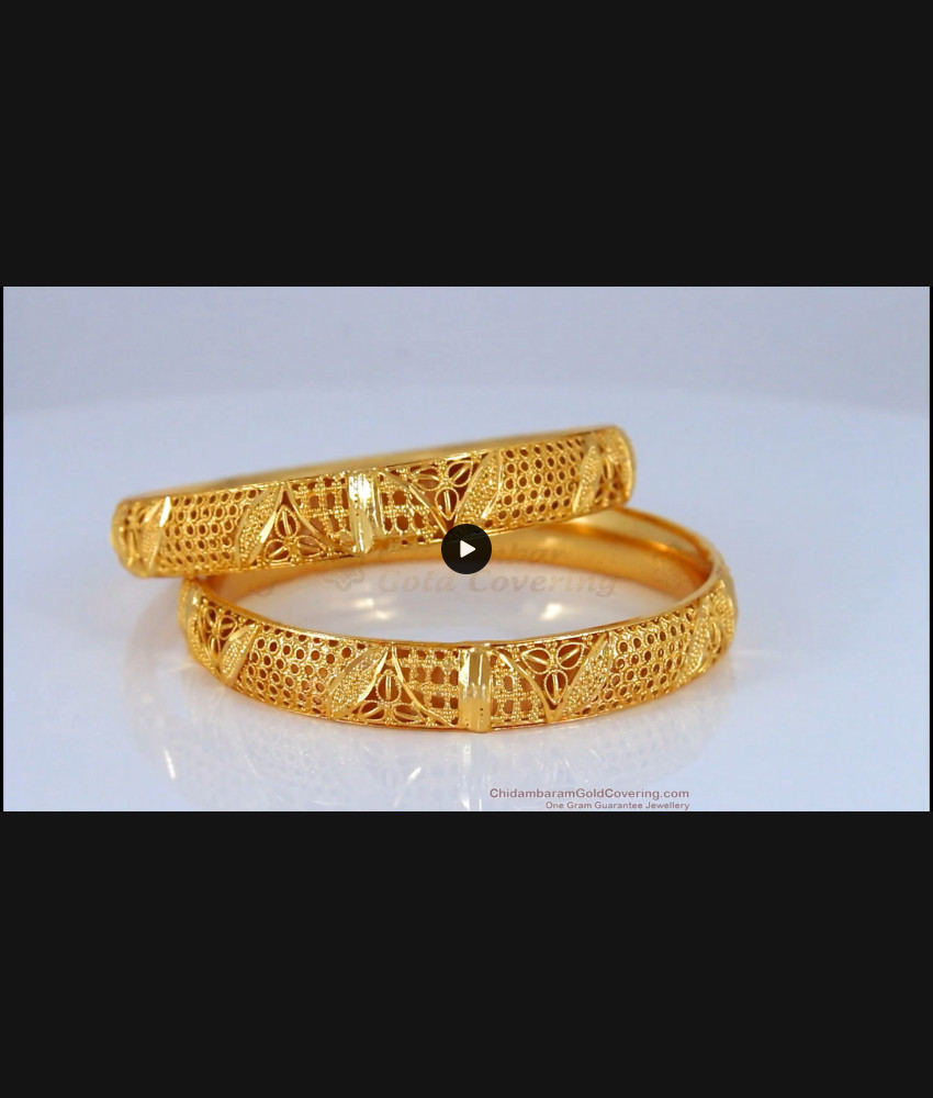 BR1639-2.6 Gold Kada Bangles For Womens Function Wear Collections